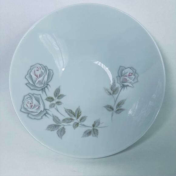 Noritake Edenrose Round Vegetable Serving Bowl Gray/Pink/White Roses VTG - Picture 6 of 11